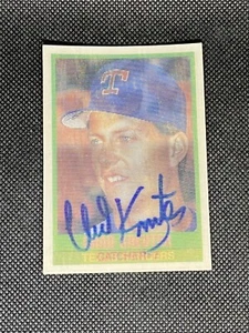 Carta auto firmata Chad Kreuter Texas Rangers 1989 Sportflics #43 ~ COA - Foto 1 di 3