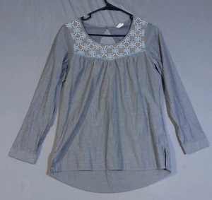 Mountain Khakis Shirt Womens Small Cross Stitched Blouse Top Cottagecore Mom MK - Picture 1 of 9