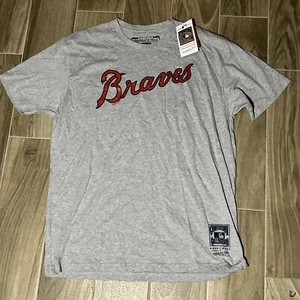 Atlanta Braves Camicia Grigia Cooperstown Mitchell And Ness Uomo XL Extra Large - Foto 1 di 6