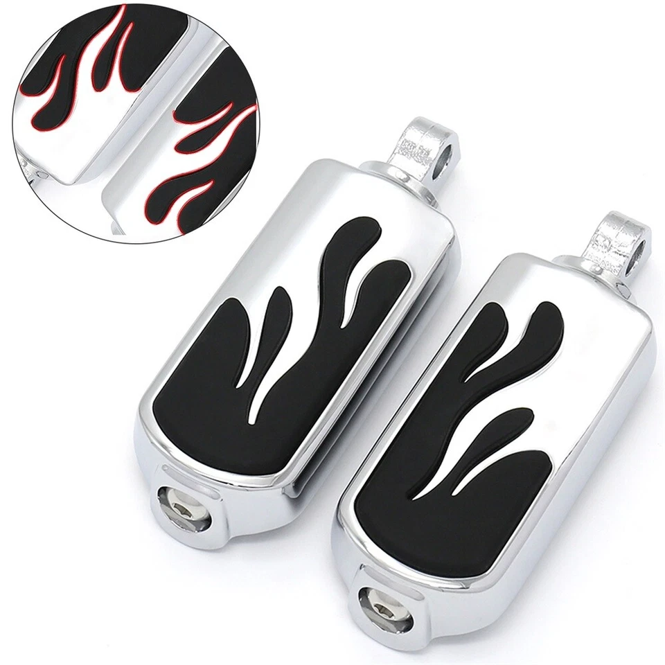 Pinos cromados padrão chama 10 mm para Harley Touring Softail Sportster EUA - Imagem 1 de 4