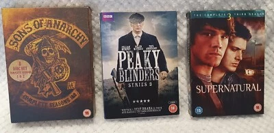 Boxset DVD Bundle Sons of Anarchy 1 & 2, Peaky Blinders 3, Supernatural Series 3 - Image 1 of 4