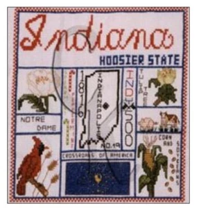 A Sample Of Indiana Cross Stitch Chart 1983 Betty Shelton, Creative Keepsakes - Picture 1 of 3