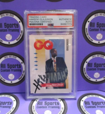 Hakeem Olajuwon Rockets Autographed 1991 Skybox Basketball Card #324 PSA Slab - Image 1 of 4