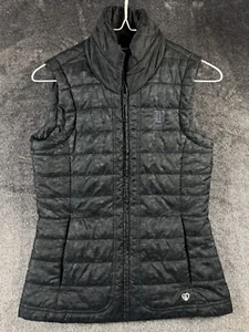 Straight Down Women's Vest Size XS Black Gray Camouflage Camo Full Zip Jacket - Picture 1 of 13