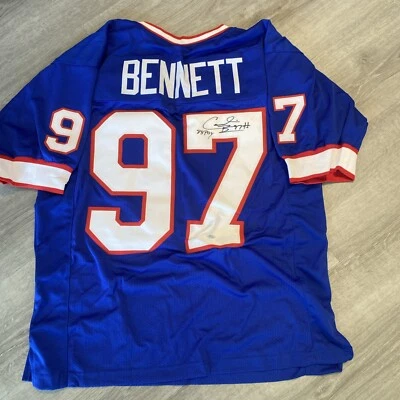 Camiseta deportiva firmada por Cornelius Bennett autografiada por Bills 88 inscripción POY Foto 1 de 3