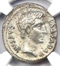 Roman Augustus and Agrippa AR Denarius Rome Coin 13 BC - Certified NGC XF