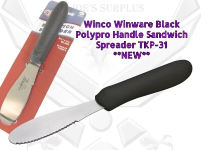 Nuevo esparcidor de sándwiches dentado WINCO Winware restaurante mango negro TKP-31 4H4 Foto 1 de 4