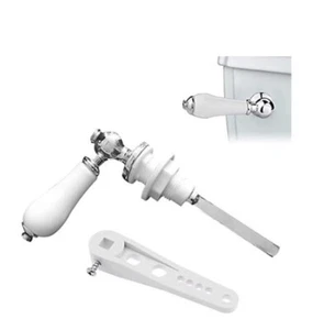Ceramic & Chrome Traditional Style Toilet Flush Handle Cistern Lever Replacement - Picture 1 of 6