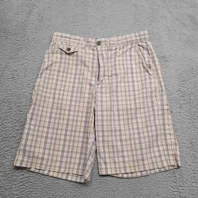 Banana Republic Shorts Mens 33 Tan Plaid Casual Lightweight Pockets Baggy - Image 1 of 4