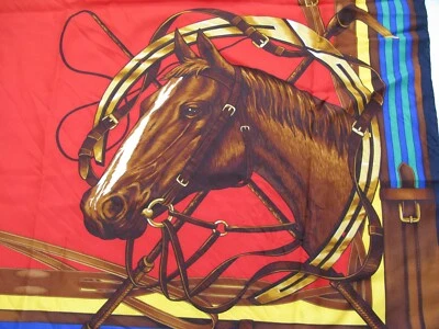 Colección Ralph Lauren Etiqueta Púrpura Caballo Ecuestre Seda Bufanda Mantón 35" Cuadrado Foto 1 de 4