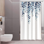 36X72 Inch Blue Eucalyptus Shower Curtains Rustic Colorful Floral Fabric Bath Cu