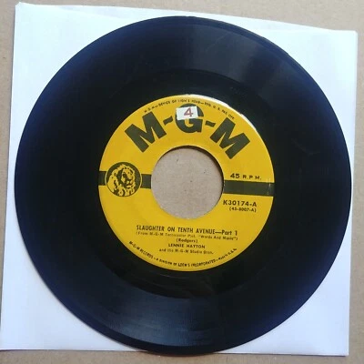 LENNIE HAYTON Slaughter On Tenth Avenue 45 7" POP Record Vinyl MGM Records Foto 1 de 2