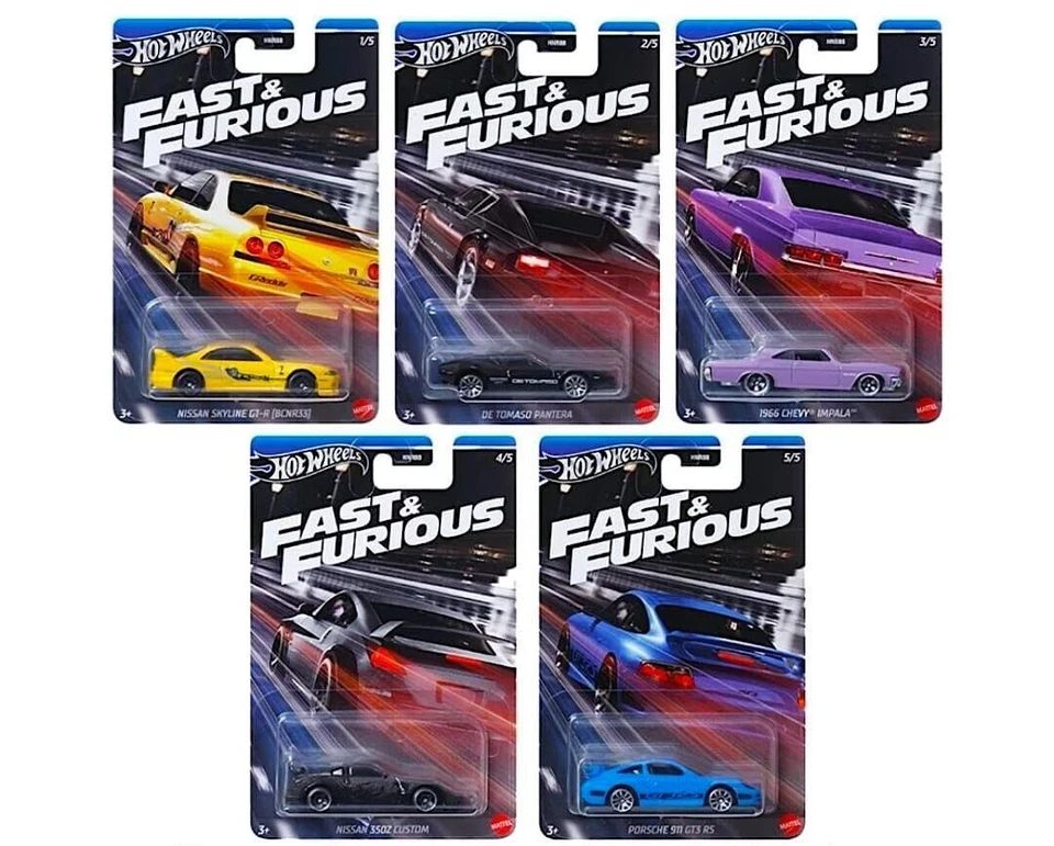 Fast & Furious Hot Wheels 2024 1:64 Auswahl Alle 5 Nissan Skyline 350Z Gt3 RS