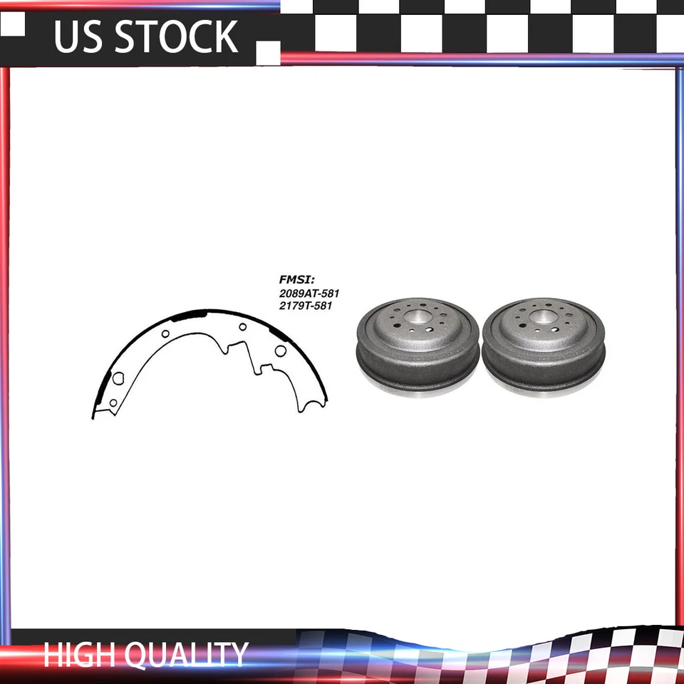 Kit de tambores de freno trasero y zapatas de freno para Ford Fairlane 1969 Foto 1 de 4