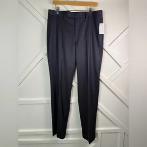 NWT Lauren Ralph Lauren Flat Front Navy Blue Classic Fit Trousers Size 34x34 - Picture 1 of 10