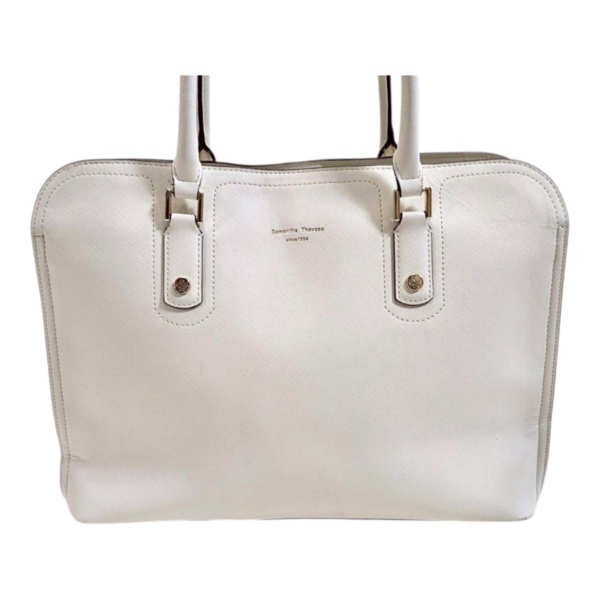 バッグ samantha thavasa white bag サマンサタバサ Samantha Thavasa クラックテクスチャー調レザー