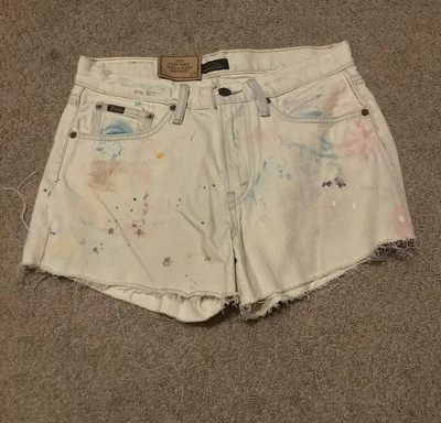 Pantalones Cortos Polo Ralph Lauren Para Mujer Crosby Relajado Pintado Denim Verano Foto 1 de 4