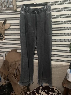 Pantalones de salón Free People gris con cordón talla L Foto 1 de 4