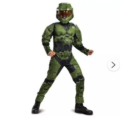 Disfraz Halo Infinite Master Chief Disfraz para Niños Talla M (8-10) Músculo Acolchado Foto 1 de 4