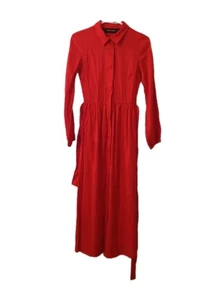 code x mode Button Front Long Sleeve Collared Belted Women's dress Size XS - Picture 1 of 10