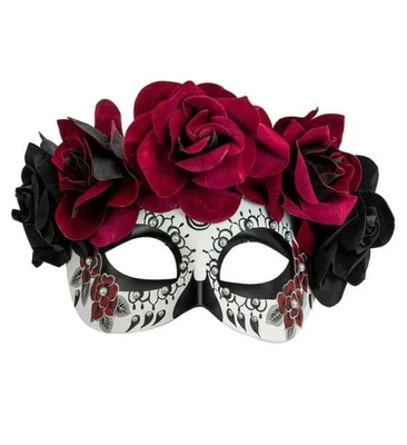 WIDMANN Halloween Dia De Los Muertos Eyemask With Roses