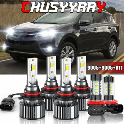 Для 2013 2014 2015 Toyota RAV4 комбинированный светодиодный фары Hi/low + противотуманные лампы набор - Изображение 1 из 4