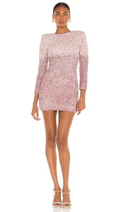 retrofete Nikki Dusty Rose Ombre Pink Sequin Mini Dress $735 Size XS - Picture 1 of 8