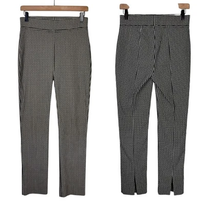 Pantalón de Carrera Joseph Ribkoff 6 Negro y Crema Geométrico Micro Estampado Elástico Foto 1 de 4