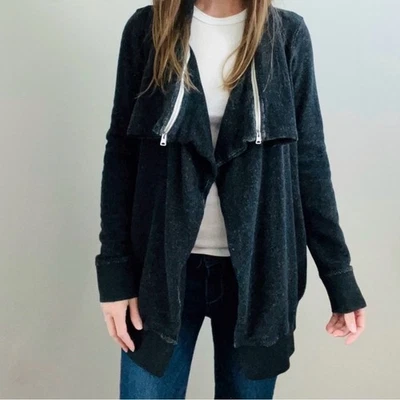 All Saints- 女式 Mila Dahlia 开衫开襟针织夹克上衣深灰色 XS — 第 1/4 张图片