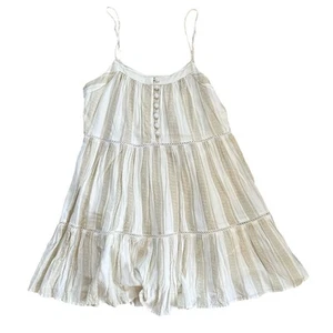 Urban Outfitters Cream and Beige Tiered Swing Dress Sundress sz M - NWOT - Picture 1 of 7