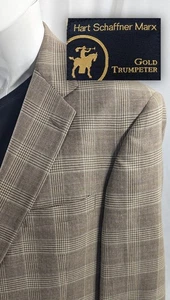  Hart Schaffner Marx Blazer Anzug Sakko Wolle Leinen Glencheck kariert 46R Big 50"  - Bild 1 von 12
