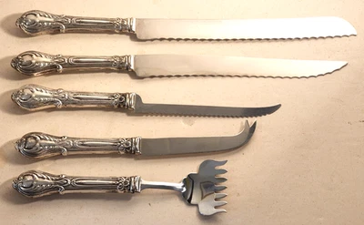 JUEGO DE 5 PIEZAS DE ANFITRIONA/SERVIR ASAS DE PLATA ESTERLINA SHEFFIELD Foto 1 de 4