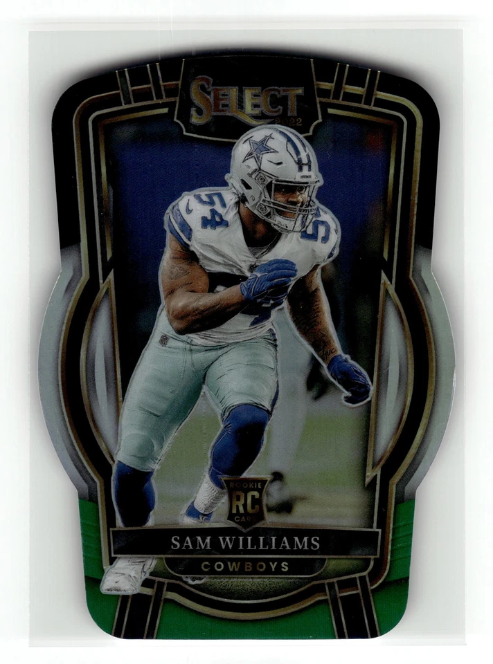Sam Williams 2022 Panini Select #276 Rookie Cowboys Black Green Prizm Die Cut RC - Image 1 of 1