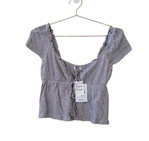 New PRINCESS POLLY US 10 Kellan Textured Crop Top Women - Picture 1 of 12