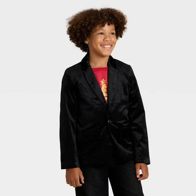 Chaqueta de traje de terciopelo de vacaciones para niños - Cat & Jack negra 7 Foto 1 de 4
