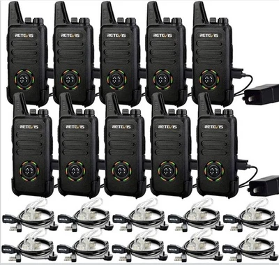 Retevis RT22S Walkie Talkies, Mini Compact 2 Way Radio with Earpiece (10 PACK) - Image 1 of 4