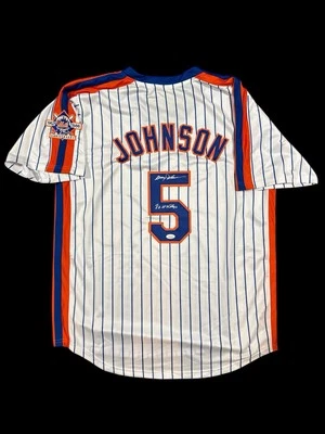 DAVEY JOHNSON SIGNED AUTO NEW YORK METS CUSTOM JERSEY W/ JSA CERT - Image 1 of 4