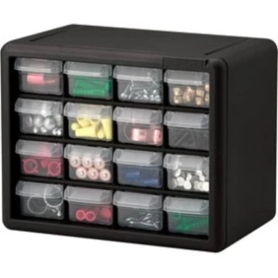 Akro-mils 16-drawer Plastic Storage Cabinet - Floor, Wall Mountable - 8.5" - Image 1 of 4