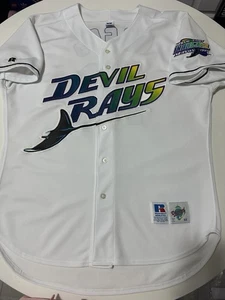 Autographed Russell Tampa Bay Devil Rays Wade Boggs Jersey Sz 48 XL - Picture 1 of 22