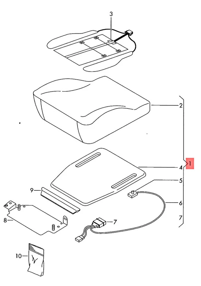 Juego de reparación original AUDI A4 allroad quattro para sensor de asiento ocupado 8K0898522Q Foto 1 de 1