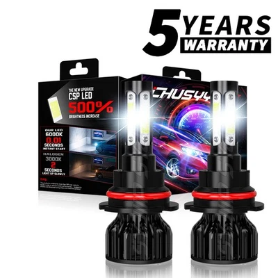 Kit de faros LED 9007 HB5 6000K blancos altos/bajos para Ford Taurus 1990-2007 Foto 1 de 4
