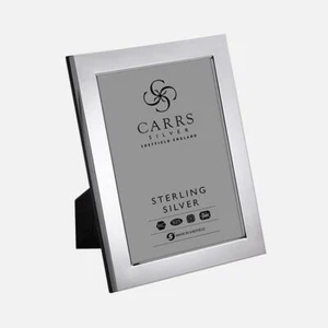 CARRS - Modern Flat Sterling Silver Photo Frame - 20 x 15cm (8" x 6") - Picture 1 of 5
