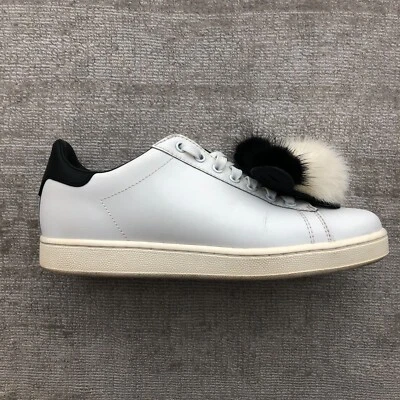 Zapatillas de cuero para mujer MOA con pompones de zorro. Talla 40EU Foto 1 de 4