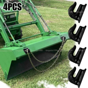 4X 3/8" Bolt On Grab Chain Hooks For Skid Steer Loader Tractor Bucket Heavy Duty - Picture 1 of 9