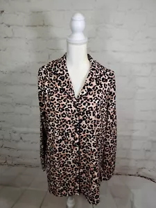SOMA Women's Pajama Top Animal Print Long Sleeve Soft Cozy Size XL NEW - Picture 1 of 15