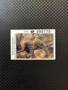 1991 North Dakota General Game Stamp MNHOG Free Shipping - Picture 1 of 2