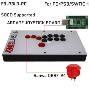 Fightbox F8-R3L3 All Button Leverless Arcade Game Controller For PC/PS3/Switch - Picture 1 of 34