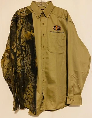 MOSSBERG LONG SLEEVE BUTTON Down SHIRT SIZE XL Camo Realtree Embroidered - Image 1 of 4