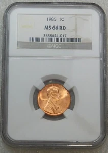 1985 P Lincoln Cent NGC MS66RD Brilliant Red Superb Luster #E38H - Picture 1 of 4