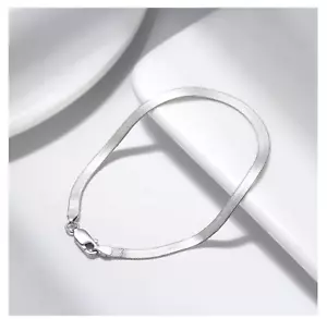 Sterling Silver Herringbone 4.5 MM Bracelet - Picture 1 of 4
